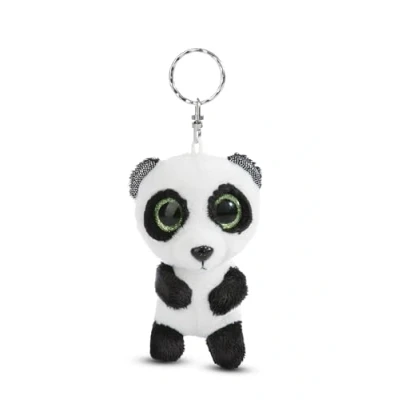Image of NICI Key holder GLUBSCHIS Panda Peppino 9cm white Soft toy companion cuddly animal pendant with metal ring to hang on keys, cord, bag, and more
