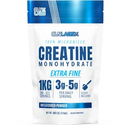 Image of Creatine Monohydrate Powder 1kg 200 Mesh Fine Grade Powder, Pure &amp; Mixes Easily Includes Scoop Unflavoured Made in The UK by CLN Labs