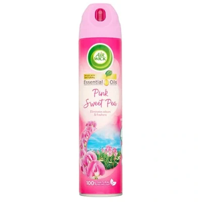 Image of Airwick Essential Oils Aerosol Air Freshener Pink Sweet Pea 240ml