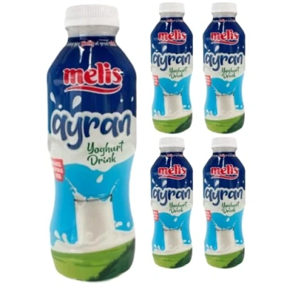 Image of By Pufai Grocery, Melis Ayran Natural Yoghurt Drink Traditional Turkish 250 millimeter x 5 Bottles
