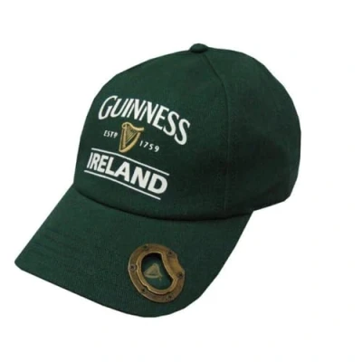 Image of Guinness Baseball Cap with Built in Bottle Opener Green Harp