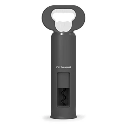 Image of VIN BOUQUET FID 680 3 in 1 Can, Bottle Opener, Corkscrew, Plastic, Black/White