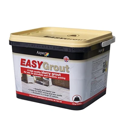 Image of EASYGrout Slurry Patio Grout For Outdoor &amp; Indoor Ceramic Or Porcelain Floor Tiles 15kg Flowable All Weather Paving Jointing Compound Easy Mix With Water, Covers Up To 20m² Crema