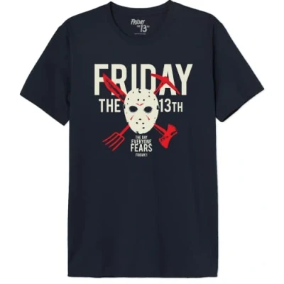 Image of Friday the 13th Men&#039;s Uxfridmts002 T Shirt, Navy Blue, XL
