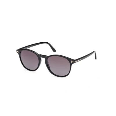 Image of TOM FORD Man FT1097 LEWIS 01B Sunglasses Plastic Black Smoke Roundabout Normal Shaded