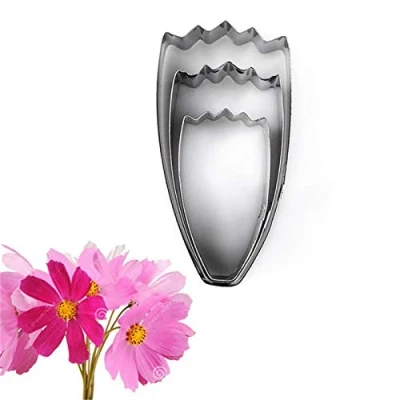 Image of DUBENS Set of 3 Stainless Steel Cookie Cutters Cosmos Petal Flower Baking Decorating Tool Fondant Cake Sugar Craft Shape Biscuit Mould Bakeware