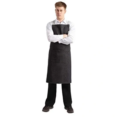 Image of Whites Chefs Clothing BB057 Polycotton Southside x Cross Back Bib Apron, 1000mm 700mm, Denim Black