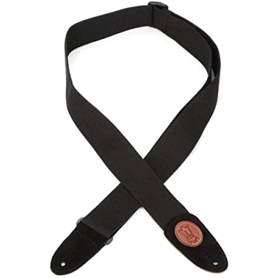 Image of Levy&#039;s Leathers X long 2 inch Cotton Guitar Strap Black
