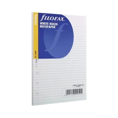 Image of Filofax refill Personal Ruled Paper White (Pack of 30) 133008+ free finchley pen (1)