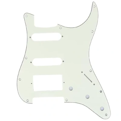 Image of Musiclily Pro 11 Hole Modern Style Strat HSS Pickguard for American Stratocaster Guitar, 3Ply Ivory