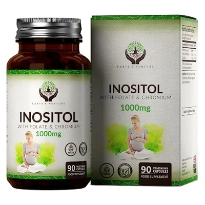 Image of EN Myo Inositol Chromium &amp; Folate Blend 1000mg Per Serving 90 Vegan Capsules Supplements for Female Support Vitamins Women Non GMO Gluten Allergen Free Made in The UK