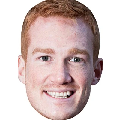 Image of FoxyPrinting GREG RUTHERFORD Celebrity Cardboard Party Face Mask Fancy Dress JB Athletics