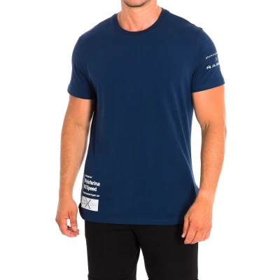 Image of La Martina Mens Short Sleeve T shirt RMRP60 JS092 man Blue Cotton Size Large
