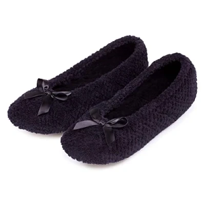 Image of Isotoner Women&#039;s Popcorn Ballet Slippers, Black (Black), S UK