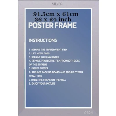 Image of OB2H Silver Maxi Poster Frame (Silver, 61 X 91.5cm (36 24 Inch)