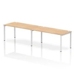 Image of Impulse Bench Single Row 2 Person 1600 White Frame Desk Maple