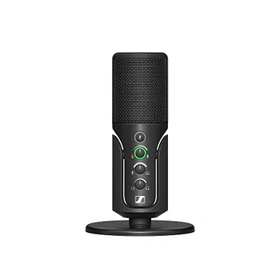 Image of Sennheiser Profile USB Microphone with Table Stand Plug &amp; Play Design, for Podcasting Streaming Cardioid Condenser Capsule 1.2m C Cable Included Black (700065)