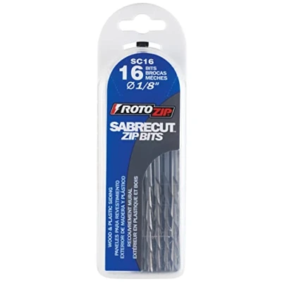 Image of RotoZip SC16 1/8 Inch Sab Recut Zip Bit For Wood and Plastic, 16 Pack