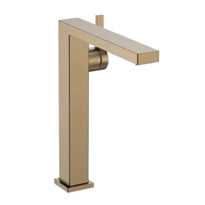 Image of hansgrohe Tecturis E Fine bathroom tap with push open waste, energy saving (CoolStart), sink spout height 240 mm, basin mixer water (EcoSmart+), brushed bronze, 73070140