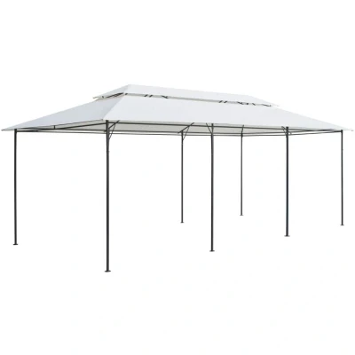 Image of vidaXL Gazebo 600x298x270 cm White 180g/m²