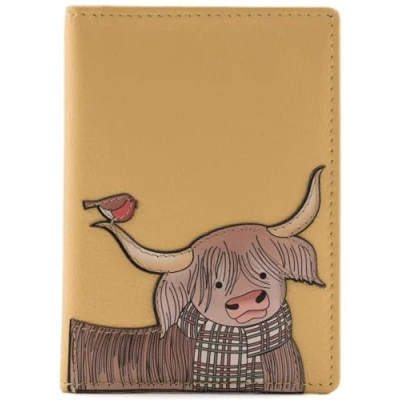 Image of Mala Callum The Coo Collection Leather Travel Card/Season Ticket Holder 612TC_23 Yellow
