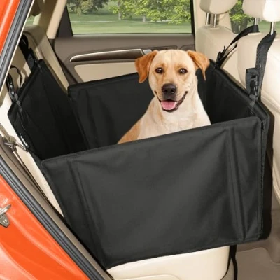 Image of Extra Stable Dog Car Seat Reinforced for Medium Sized Dogs with 4 Fastening Straps Robust and Waterproof Pet the Back of (L Size, Black)