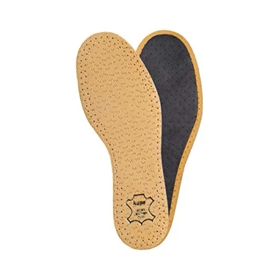 Image of Leather Insoles for Kids Children, Natural Vegetable Tanned Leather, Absorb Odour and Sweat Control Moisture, with Activated Carbon Charcoal, Kaps Pecari (31 32 EUR / 12.5 13 UK Kids)