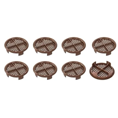 Image of fiXte 70mm Lattice Design Brown Plastic Push in Circular Soffit Vents Roof Air (20)