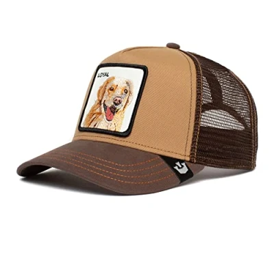 Image of Goorin Bros. The Farm Unisex Adjustable Snapback Mesh Trucker Hat, Brown (The Loyal Dog), One Size