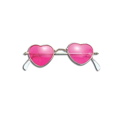Image of Bristol Novelty BA275 Heart Shaped Glasses, Pink, One Size