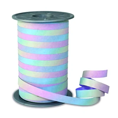 Image of PRÄSENT RAINBOW Curling Ribbon pastell, 200 m Gifts Band For Wrapping and Decorating, 10 mm Width, Decorative Easter Decorations, Balloons, Baby Showers,... Easy To Curl