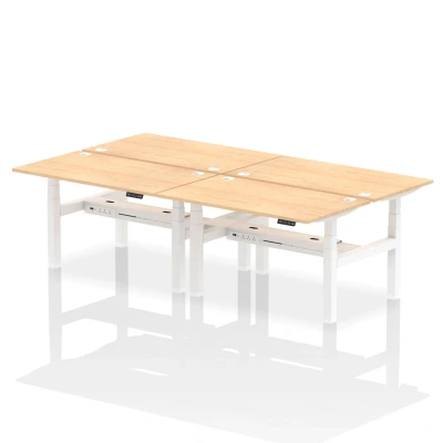 Image of Air B2B 1400x800mm Height Adjustable 4P Bench Desk CP Maple/White