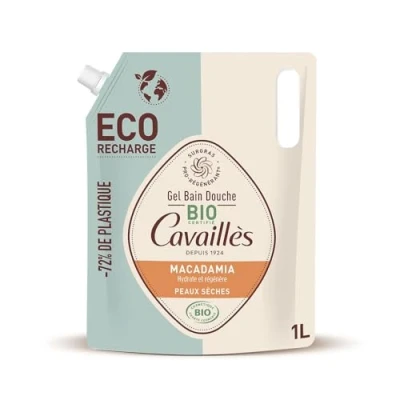 Image of Rogé Cavaillès Shower Bath Gel Dry Skins Macadamia Eco Refill Organic 1L