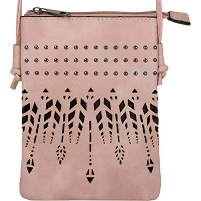 Image of styleBREAKER Women Mini Ethnic Style Shoulder Bag with Studs, Bag, Handbag, 02012260, Colour:Rose