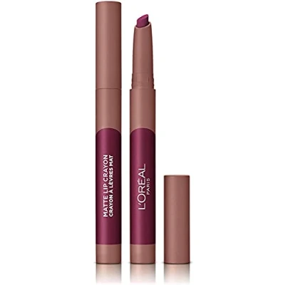 Image of L&#039;Oreal Paris Infallible Very Matte Lip Crayon Lipstick, Smudge Proof, Plum 108 Sizzling Sugar, 1 kg