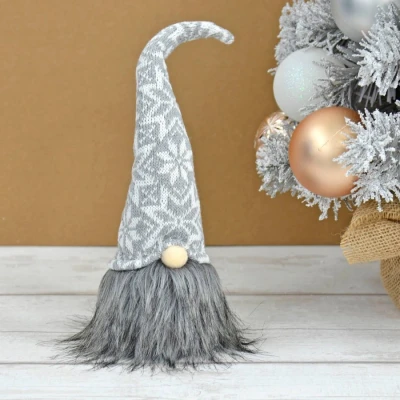 Image of Mr Crimbo Christmas Gnome Decoration Figure Gonk Tall Bendy Hat Fabric 30cm Dark Grey