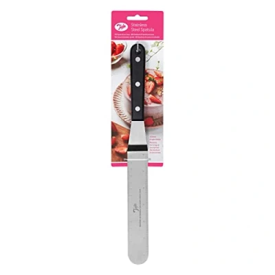 Image of Tala Large Angled Stainless Steel Pallette Knife, Spatula style shape for serving and decorating a wide selection of foods, Dishwasher safe BPA Free