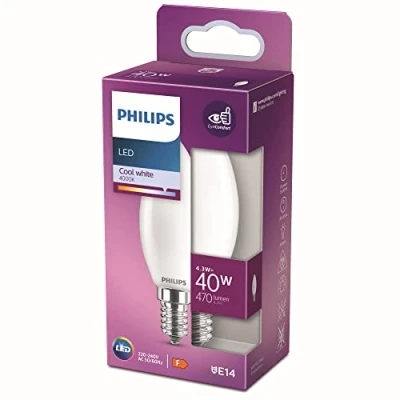 Image of Philips E14 4.3 W 840 candle LED bulb matt