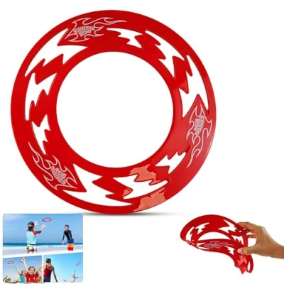 Image of SRV Hub 1x Red Super Light Speed Skimmer, Laser Cut Flying Frisbee Throw and Catch Toy, Kids Adults Outdoor Beach Garden Disc Ring 22.5cm (Dia)