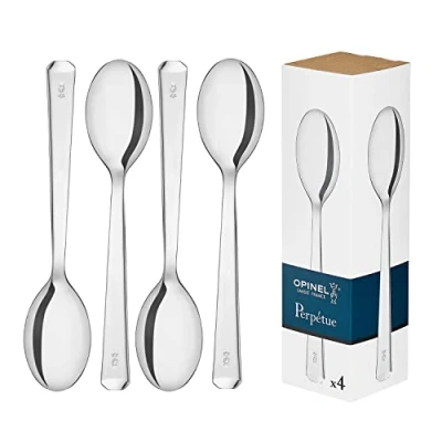Image of Opinel Box of Four Spoons Perpétue Stainless Steel Easy Clean Practical 254617 Black