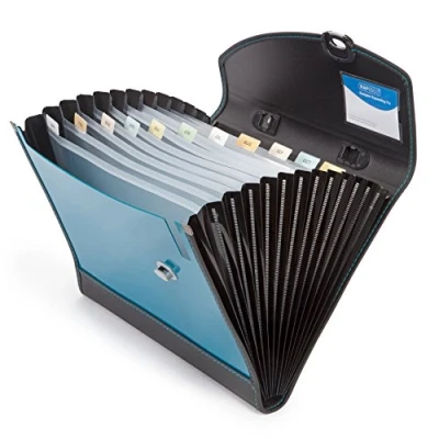 Image of Rapesco 0682 Designer A4+ 13 Part Expanding File with Handle, Teal
