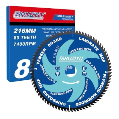 Image of LSHUZIYU. 216mm 80T, Centre hole 30mm with 25.4 22.23 20 15.88mm Washer. Wood Working Circular Saw Blade. Mitre Blade, Table Blade
