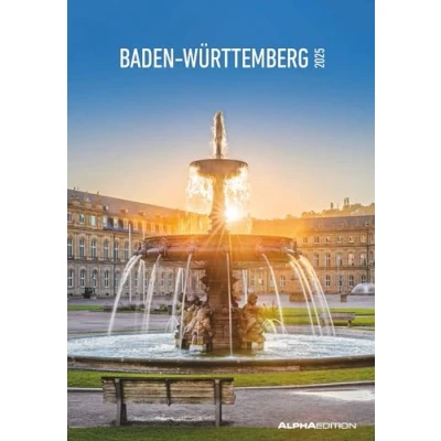 Image of Alpha Edition Baden Württemberg 2025 Picture Calendar, 23.7 x 34 cm, Wall Calendar with Space for Notes and Many Information, Pictures from the Federal State, German Holiday Dates