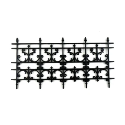 Image of Dolls House Miniature Outdoor Fixture Accessory Black Victorian Railings Fence