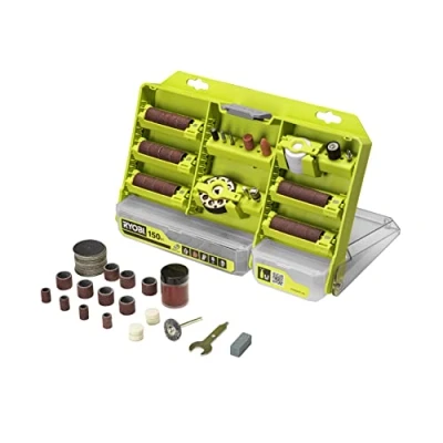 Image of Ryobi RAR800K 150 150PC Twist Lock All Purpose Rotary Accy Kit (150 Piece)