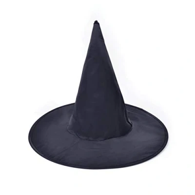 Image of Bristol Novelty BH291 Witch Hat Black Nylon Plain, Womens, One Size