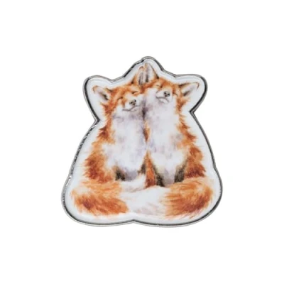 Image of Wrendale Designs Contentment&#039; Fox Pin Badge