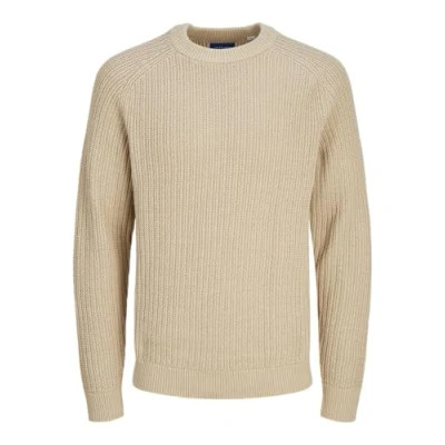 Image of JACK &amp; JONES Men&#039;s Jorcody Knit Crew Neck Jumper, Humus, M