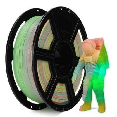 Image of FLASHFORGE Glow in The Dark Rapid PLA Filament 1.75mm, Luminous Melody Fast Color Change Multicolored Rainbow Filament, Max 500mm/s High Speed Printing, Brightness and Long lasting Glowing Effect