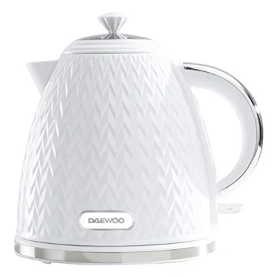 Image of Daewoo Argyle Collection, 1.7L, Electric Kettle With Removable Lid And Filter For An Easy Clean, Auto Shut Off Power Indicator Safety, White